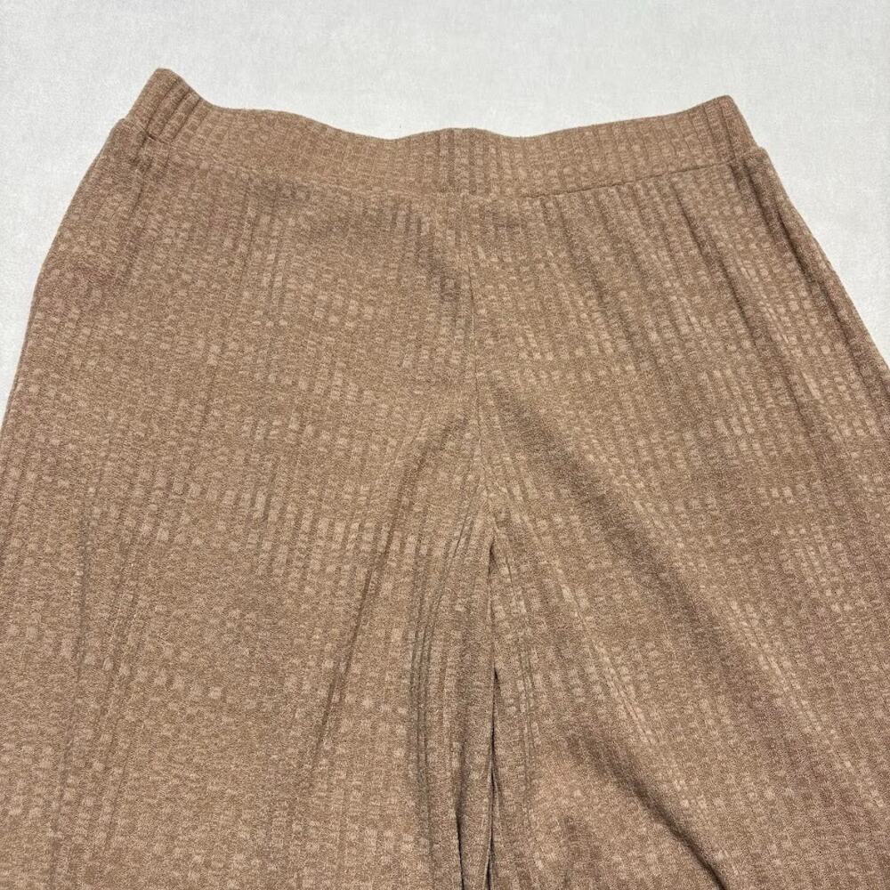 Simple Suzanne Betro Wide Flare Leg Texture Ribbed Palazzo Pants Camel Size 3X - Picture 4 of 11